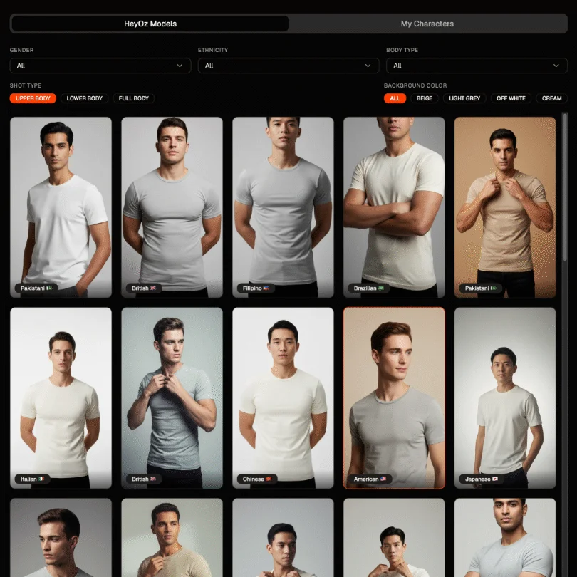 Pick a model or describe the look